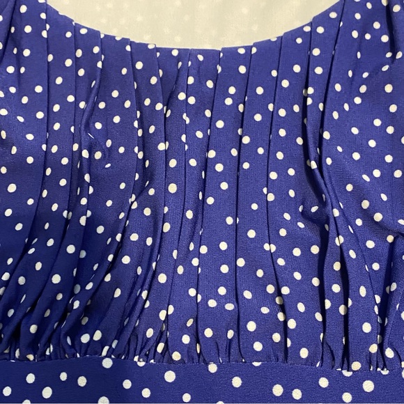 Cato Womens Purple White Poka Dot Dress Size Large Short Sleeve - Picture 10 of 10